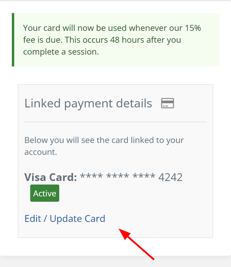 How do I change my card? screenshot 2