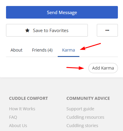 How do I give someone Karma? screenshot