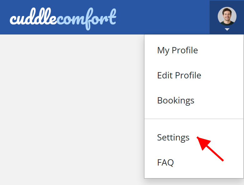 How do I find the Settings page? screenshot