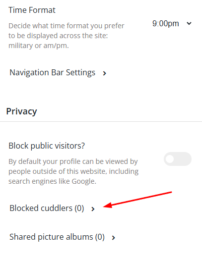 Where is my blocklist? screenshot