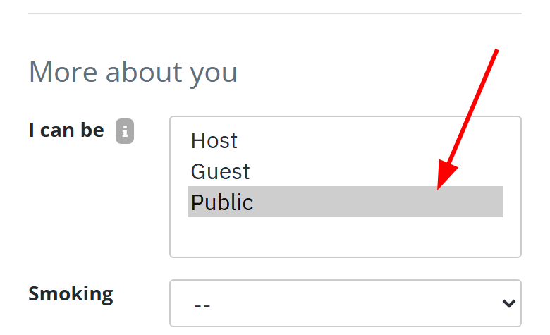 What do Host, Guest, and Public mean on profiles? screenshot