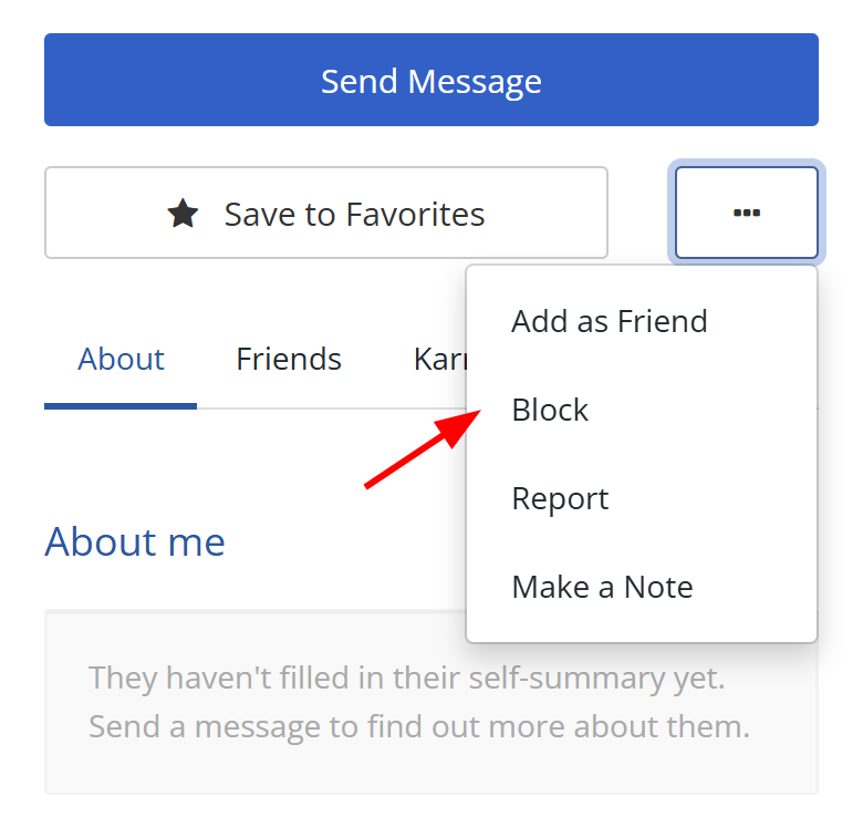 How do I block someone? screenshot