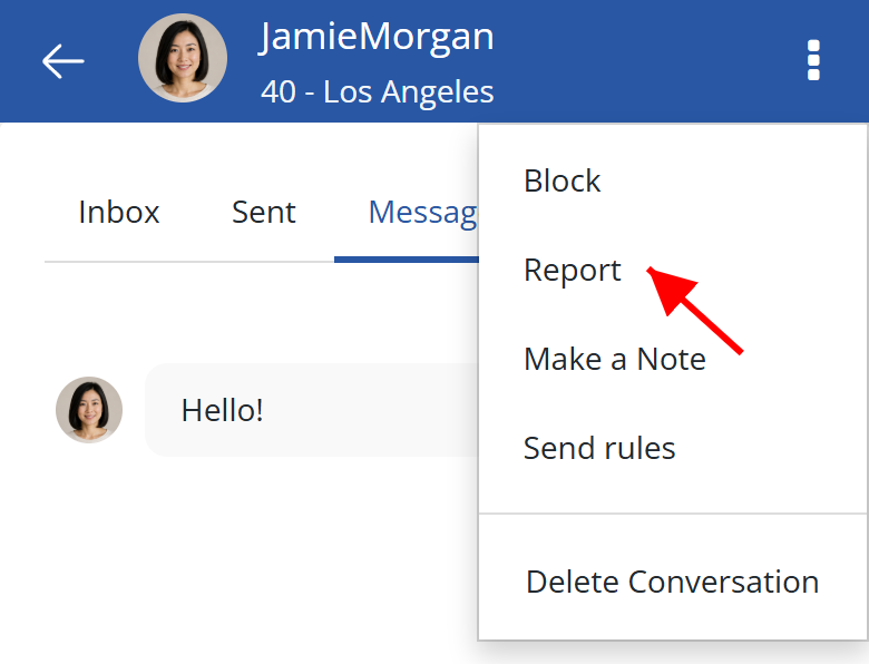 How do I report a member? screenshot 2