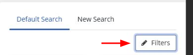 Default Search, New Search, and Filters controls on the Cuddler search page