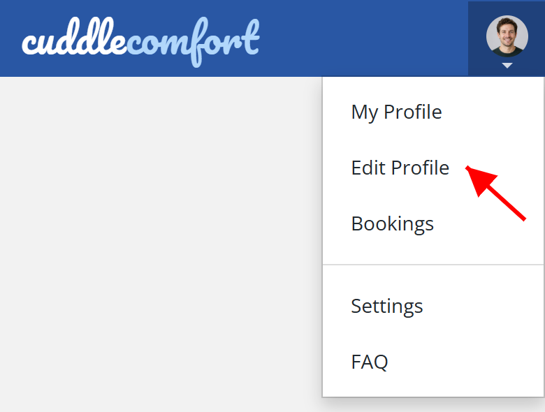 Edit Profile menu option
