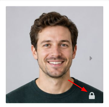 Profile photo with the private-photo padlock highlighted